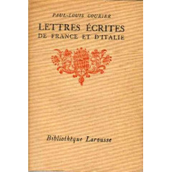 Lettres écrites de france et d'italie