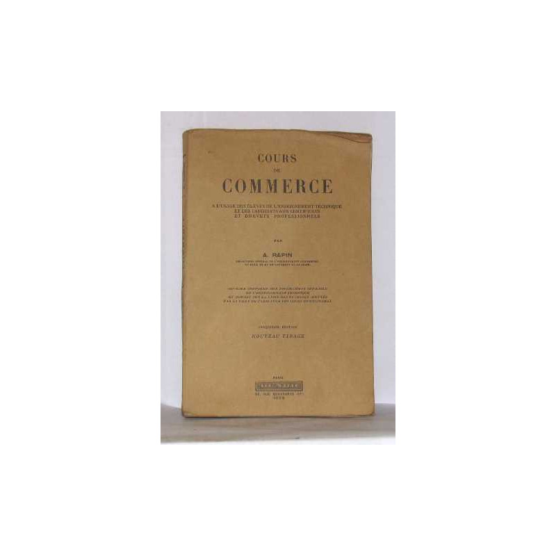 Cours de commerce à l'usage des élèves de l'enseignement technique...