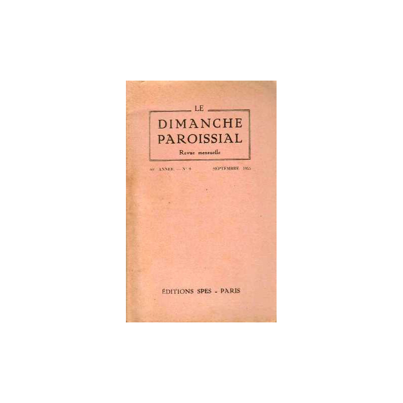 Le dimanche Paroissial n°9 septembre 1955