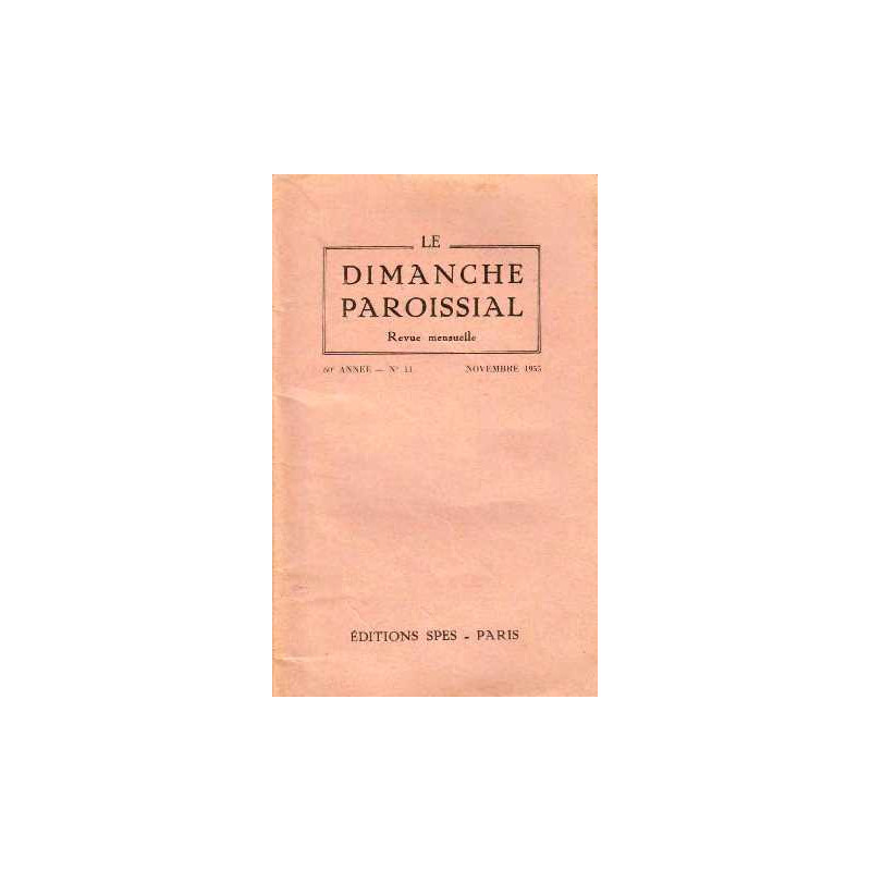 Le dimanche Paroissial n°11 novembre 1955