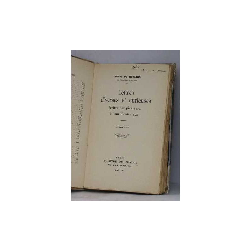 Lettres diverses et curieuses