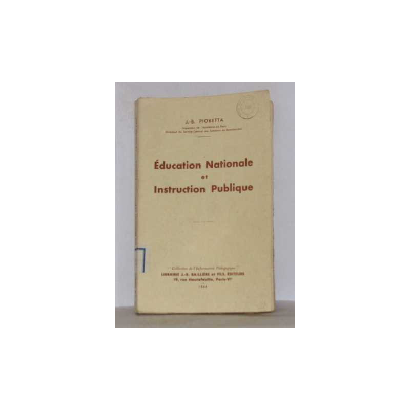 Éducation nationale et instruction publique