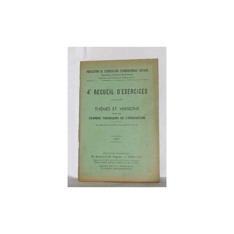 4e recueil d'exercices thèmes et versions donnés aux examens...