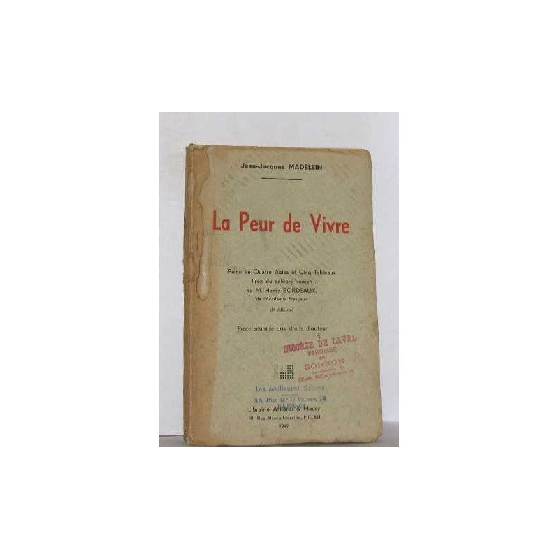 La peur de vivre