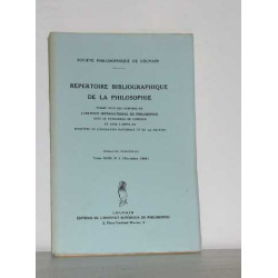 Répertoire bibliographique de la philosophie tome XVIII n°4...