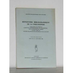 Répertoire bibliographique de la philosophie tome XX n°4 novembre 1968