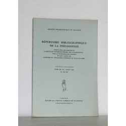 Répertoire bibliographique de la philosophie tome XX n°3 aout 1968