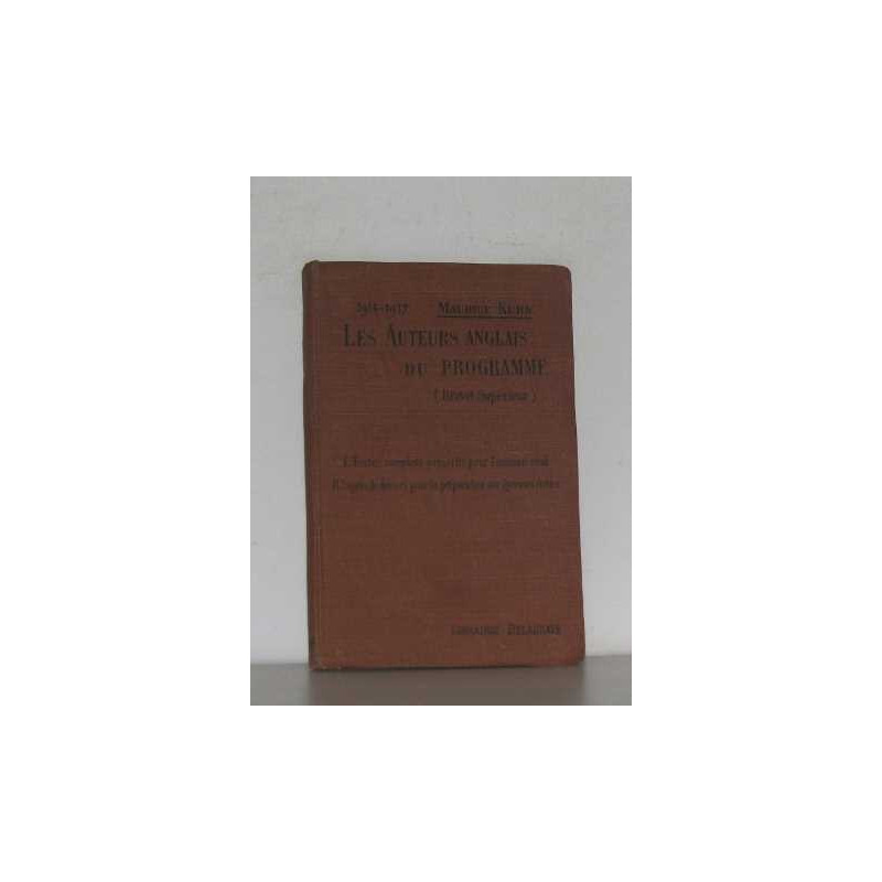 Les auteurs anglais du programme (brevet supérieur)