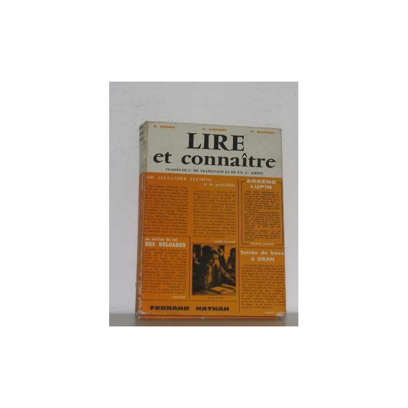 Lire et connaître classes de 5e de transition et de f.é 2e année