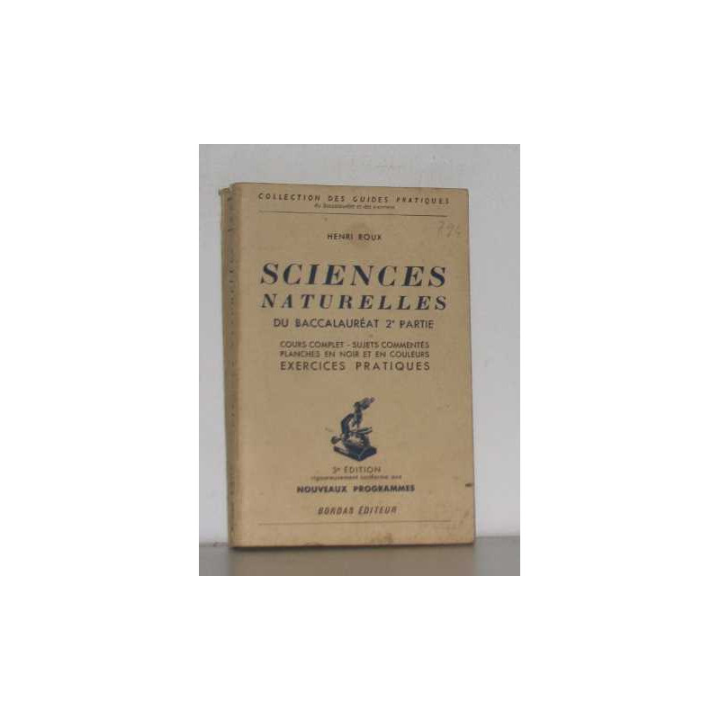 Sciences naturelles du baccalauréat 2e partie