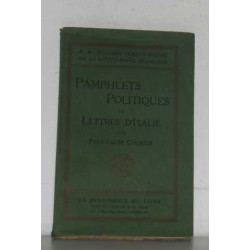 Pamphlets politiques et lettres d'italie