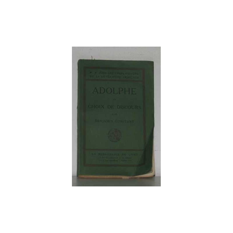 Adolphe et choix de discours