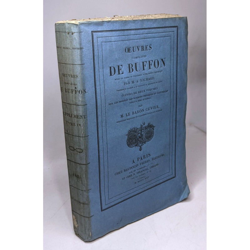 Supplément au TOME IV - oeuvres de Buffon