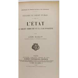 L'Etat les gouvernants et les agents --- Etudes de droit public -...