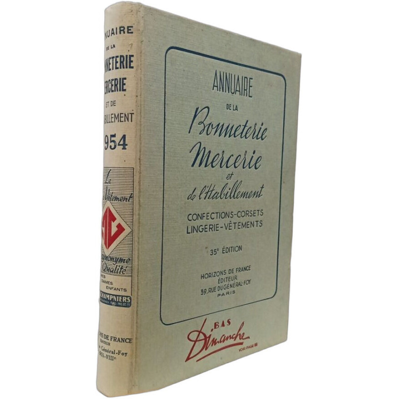 Annuaire de la Bonneterie Mercerie et de l'Habillement --- 1954