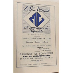 Annuaire de la Bonneterie Mercerie et de l'Habillement --- 1954
