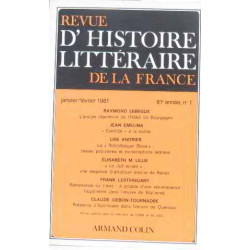 Revue d'histoire littéraire de la France janvier fevrier 1981 81è...