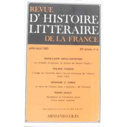 Revue d'histoire littéraire de la France 83 è année juillet août 1983