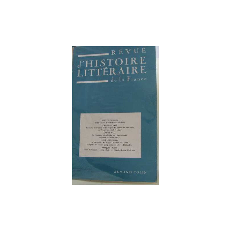 Revue d'histoire littéraire de la france n° 6