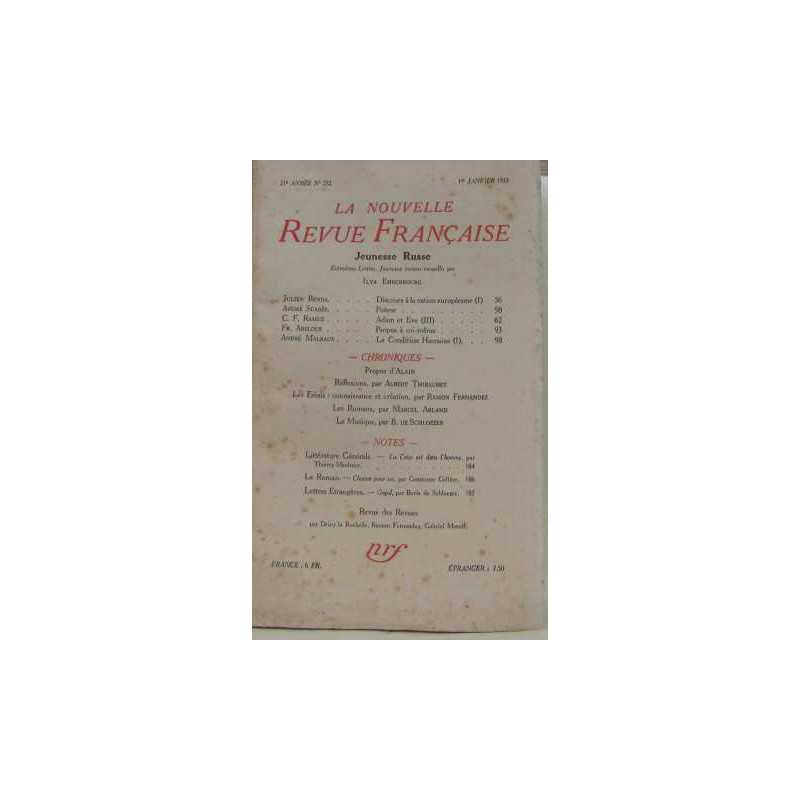 La nouvelle revue française n° 232