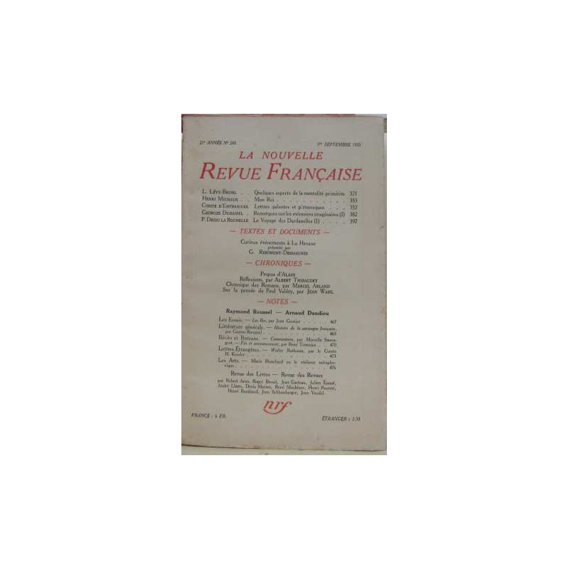 La nouvelle revue française n° 240
