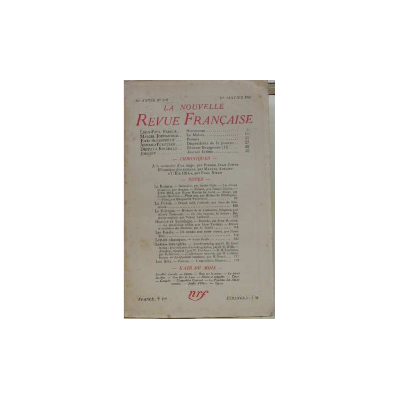 La nouvelle revue française n° 280