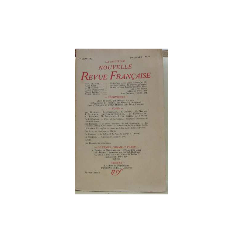 La nouvelle revue française n°6