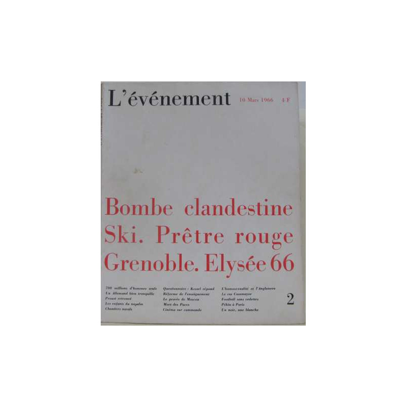 L'événement n°2 : bombe clandestine - Ski. Prêtre rouge - Grenoble...