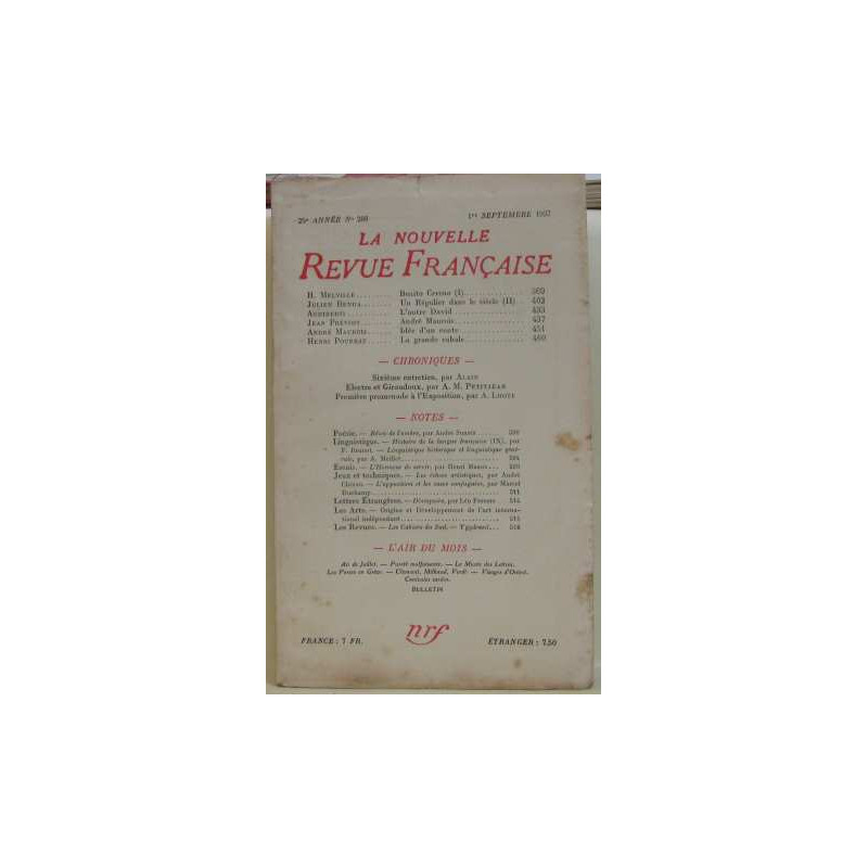 La nouvelle revue française n° 288