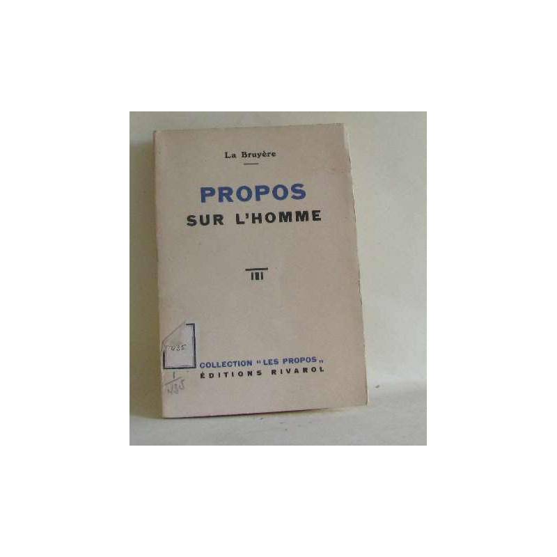 Propos sur l'homme