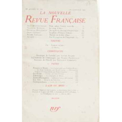 La nouvelle revue française 1er janvier 1940 28è année n°316