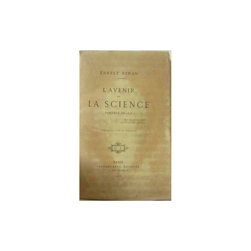 L'avenir de la science pensées de 1848