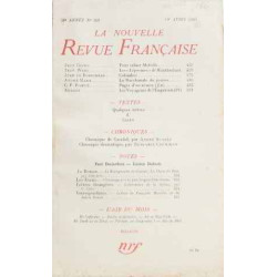 La nouvelle revue française 1er avril 1940 28è année n° 319