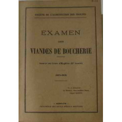 Examen des viandes de boucherie 1935-1936 hygiène de...