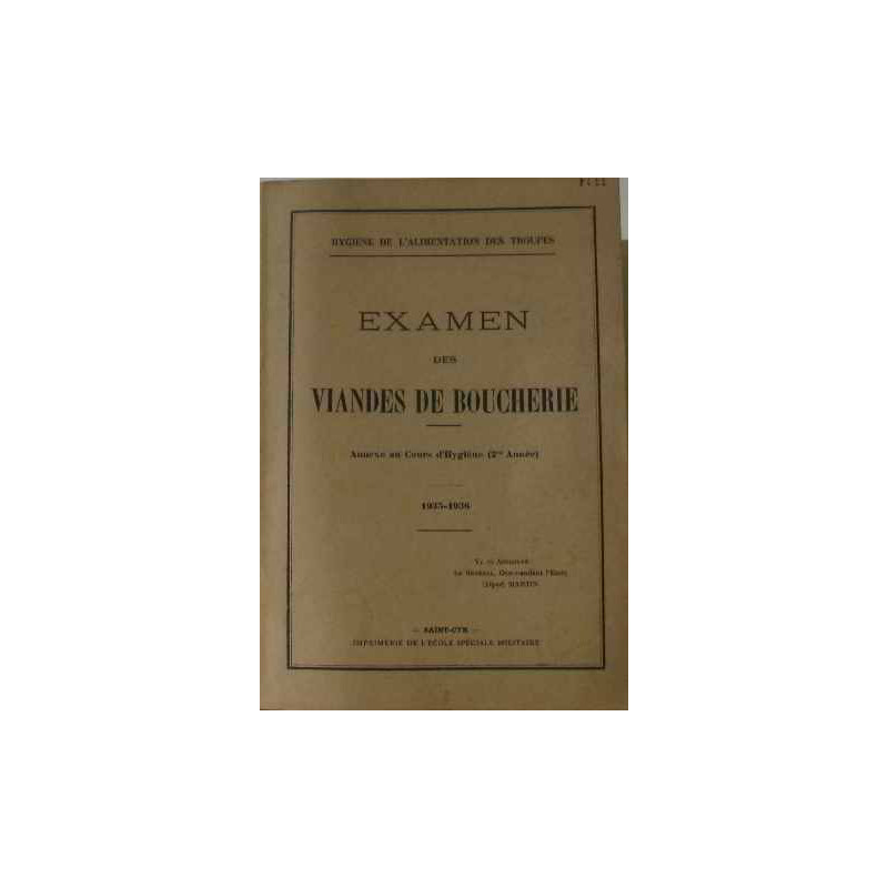Examen des viandes de boucherie 1935-1936 hygiène de...