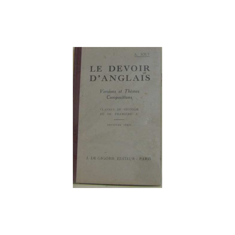 Le Devoir D'anglais. Versions et Themes Compositions. Classes De...