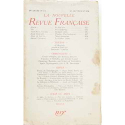 La nouvelle revue française 1er septembre 1938 26è année n°300