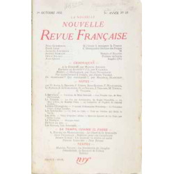 La nouvelle revue française 1ère année n°10 1er octobre 1953