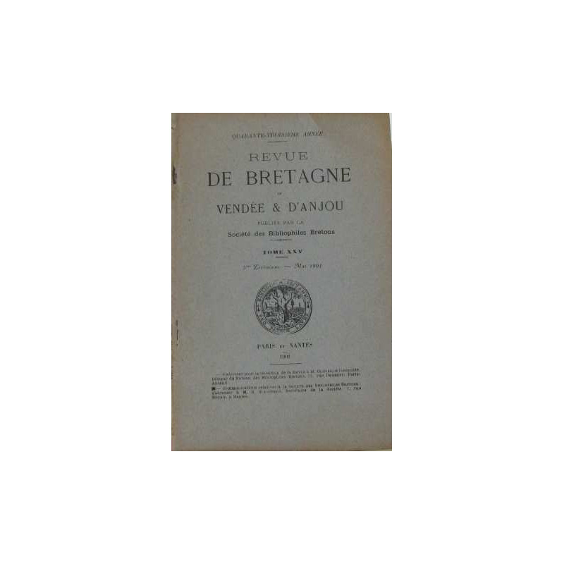 Revue de bretagne de vendée et d'Anjou tome XXV