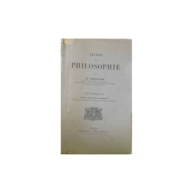 Leçons de philosophie tome premier psychologie