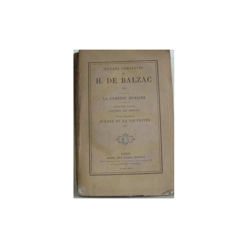 Oeuvres complètes de H. de balzac (tome III)