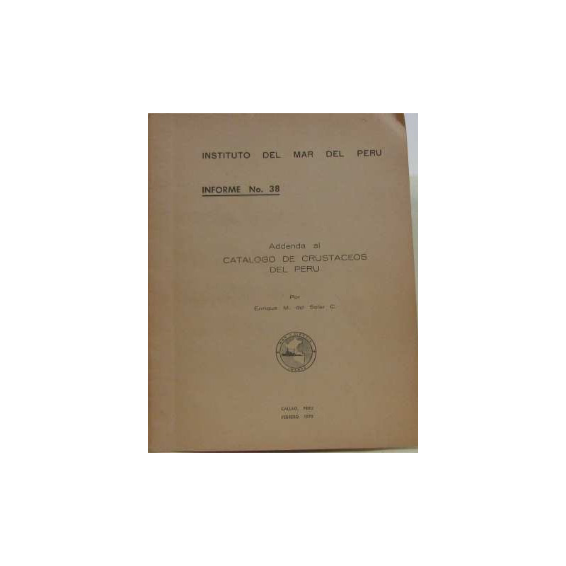 Instituto del mar del peru : informe n°38 : addenda al catalogo de...