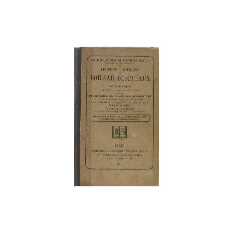 Oeuvres poétiques de boileau despréaux