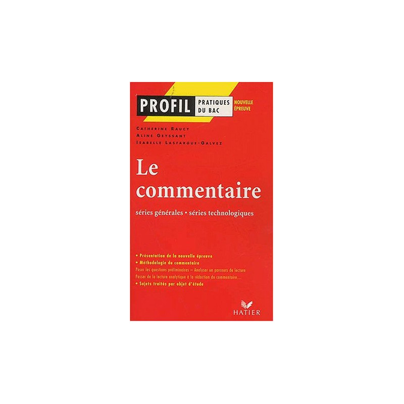 Le commentaire séries générales séries technologiques
