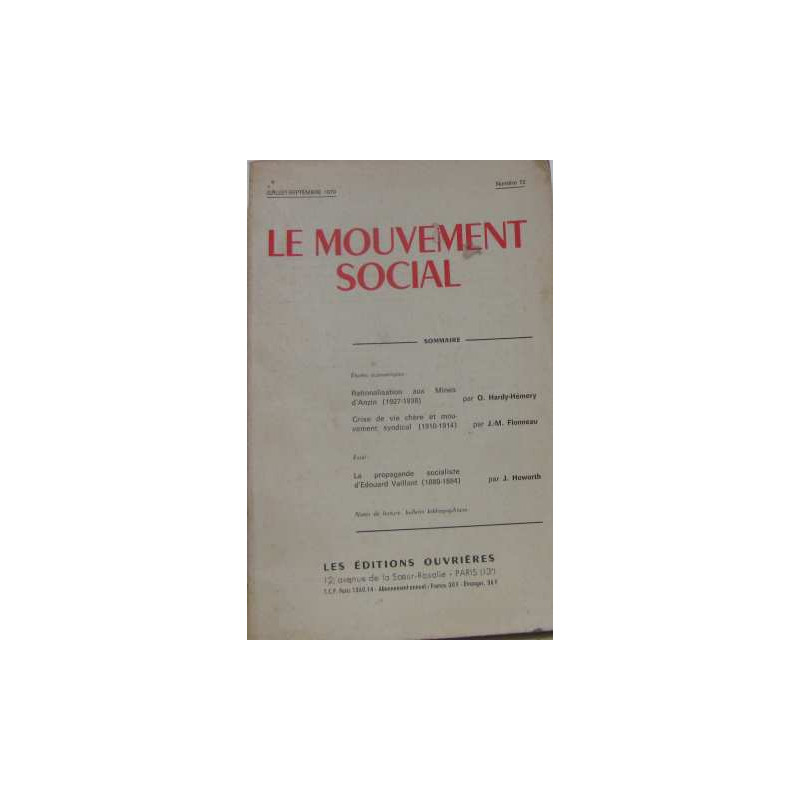 Le mouvement social n° 72 juillet-septembre 1970
