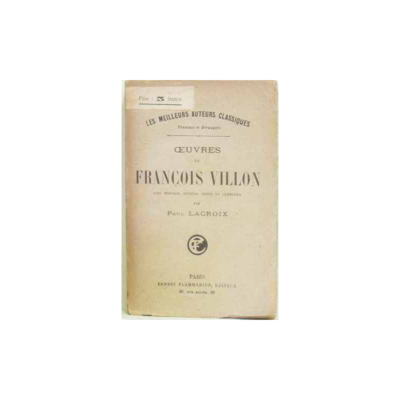 Oeuvres de françois villon