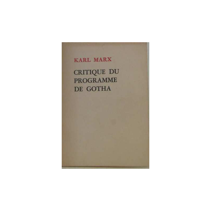 Critique du programme de gotha