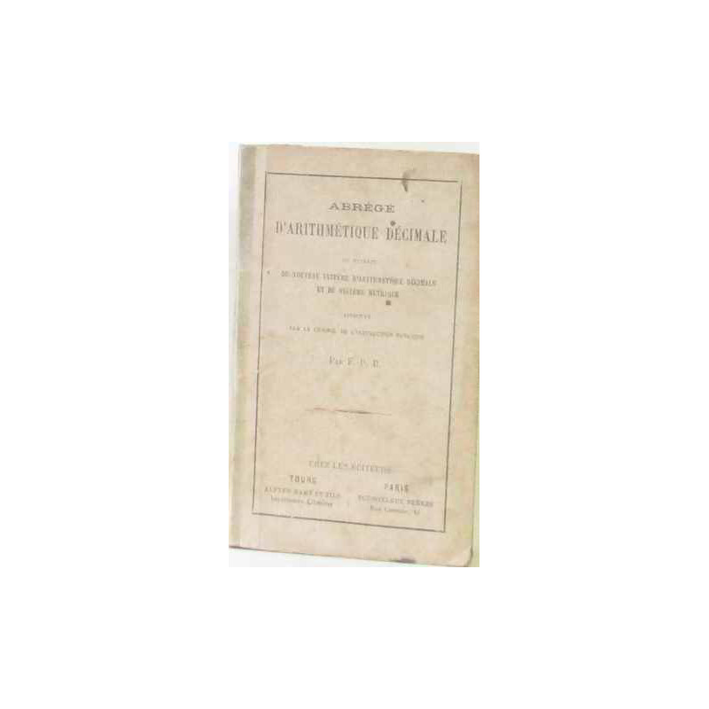 Abrégé d'arithmétique décimale