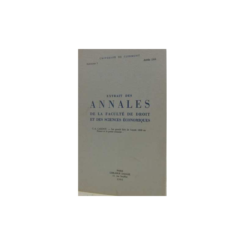 Extrait des annales de la faculté de droit et des sciences...