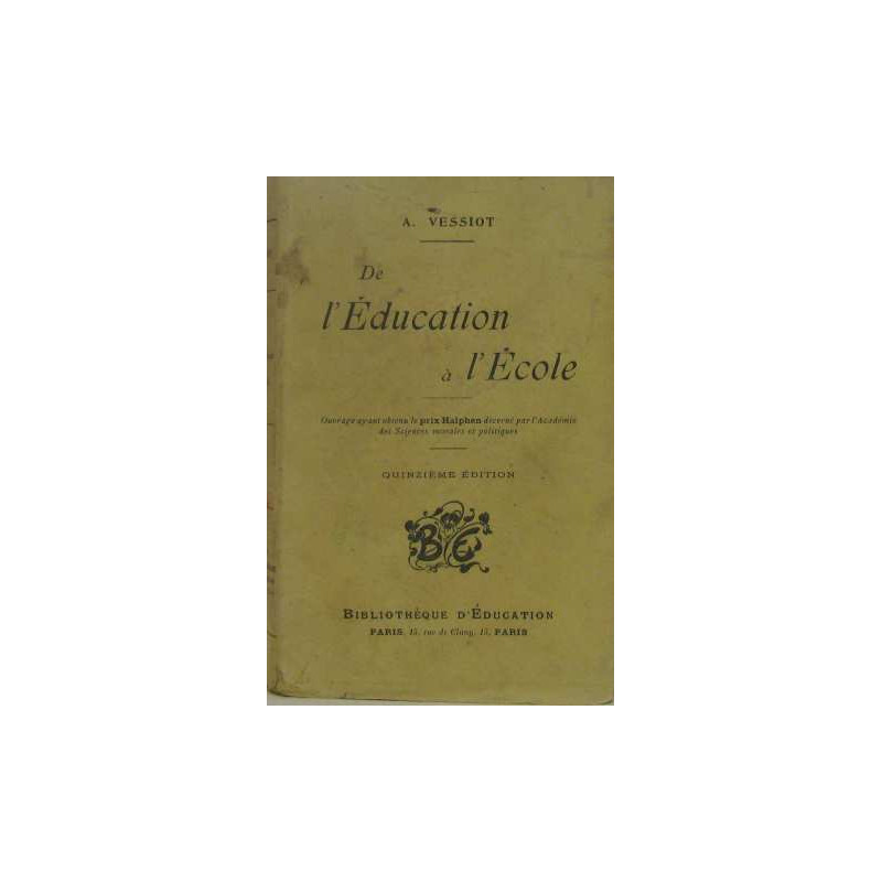 De l'éducation à l'ecole (quinzième édition)